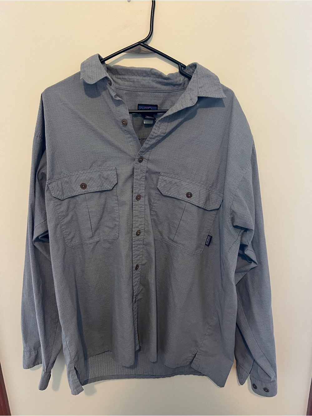 Patagonia Light Blue Button-Up Shirt Large fits more like XL